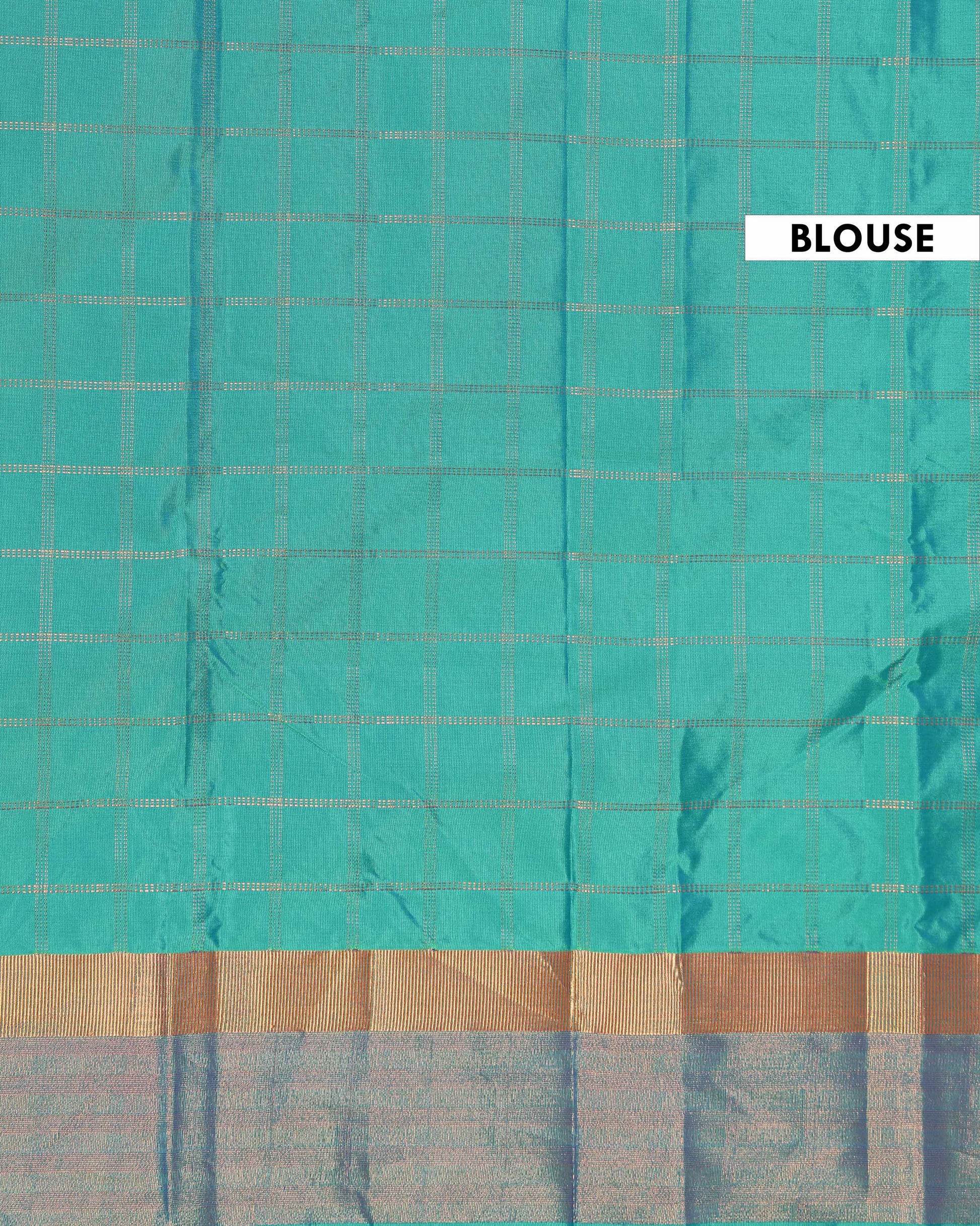 Handloom Soft Silk Saree with Intricate Zari Checks and a Rich Border - Green