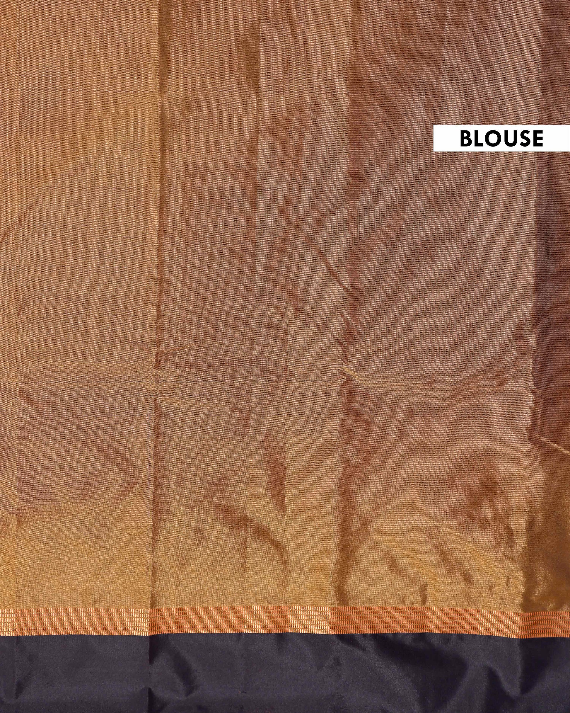 Handloom Soft Silk Saree with Paisley Butta and Woven Border - Brown