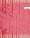 
Handloom Soft Silk Saree with Woven Checkered Pattern and Zari Border - Pink
