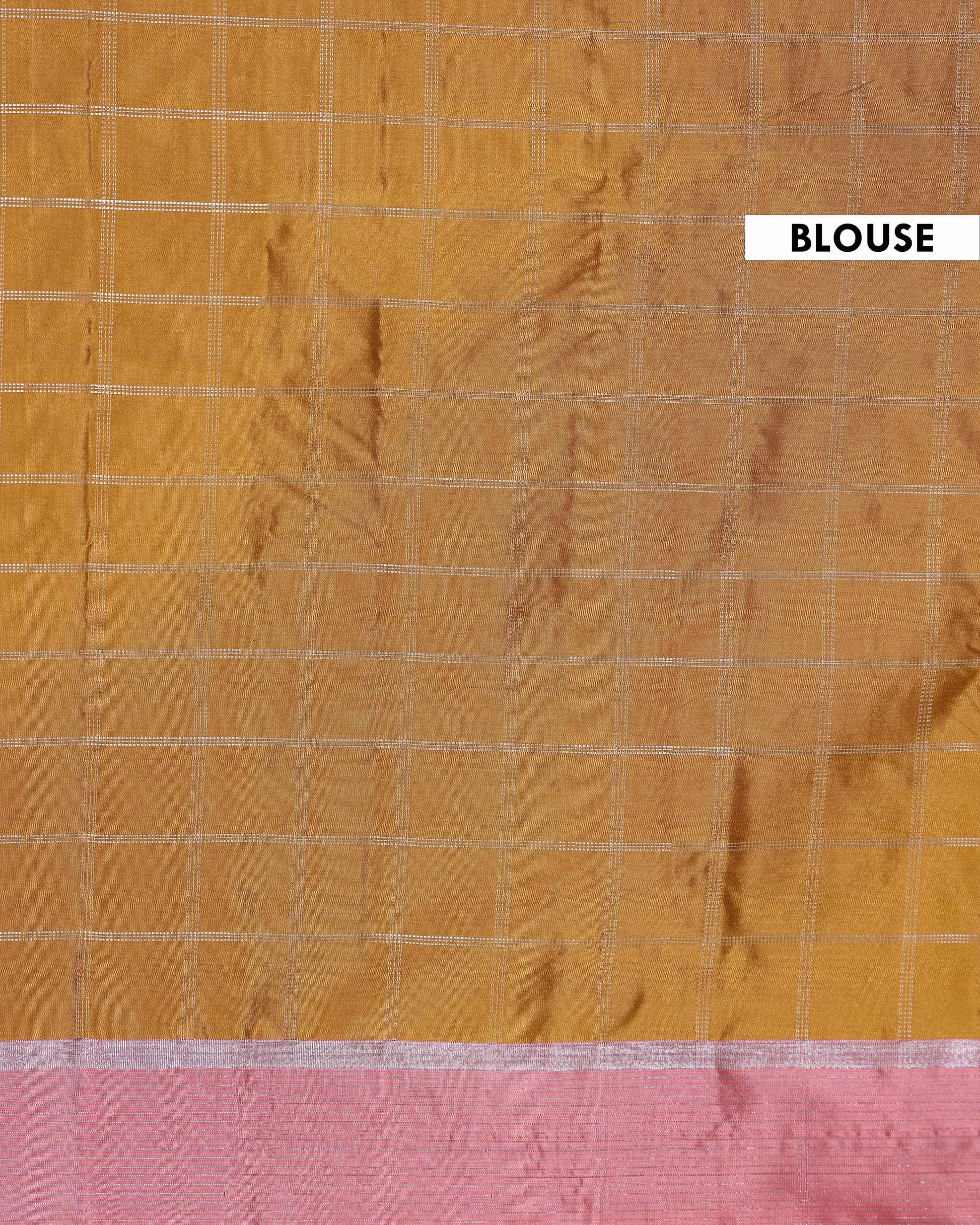 Handloom Soft Silk Saree with Woven Checks and Contrast Border - Brown