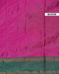Handloom Soft Silk Saree with Zari-Woven Striped Body and Temple Border - Purple