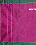 Handloom Soft Silk Saree with Zari-Woven Striped Body and Temple Border - Purple