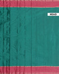 Handloom Soft Silk Saree with Zari Buttas and Contrast Border - Green
