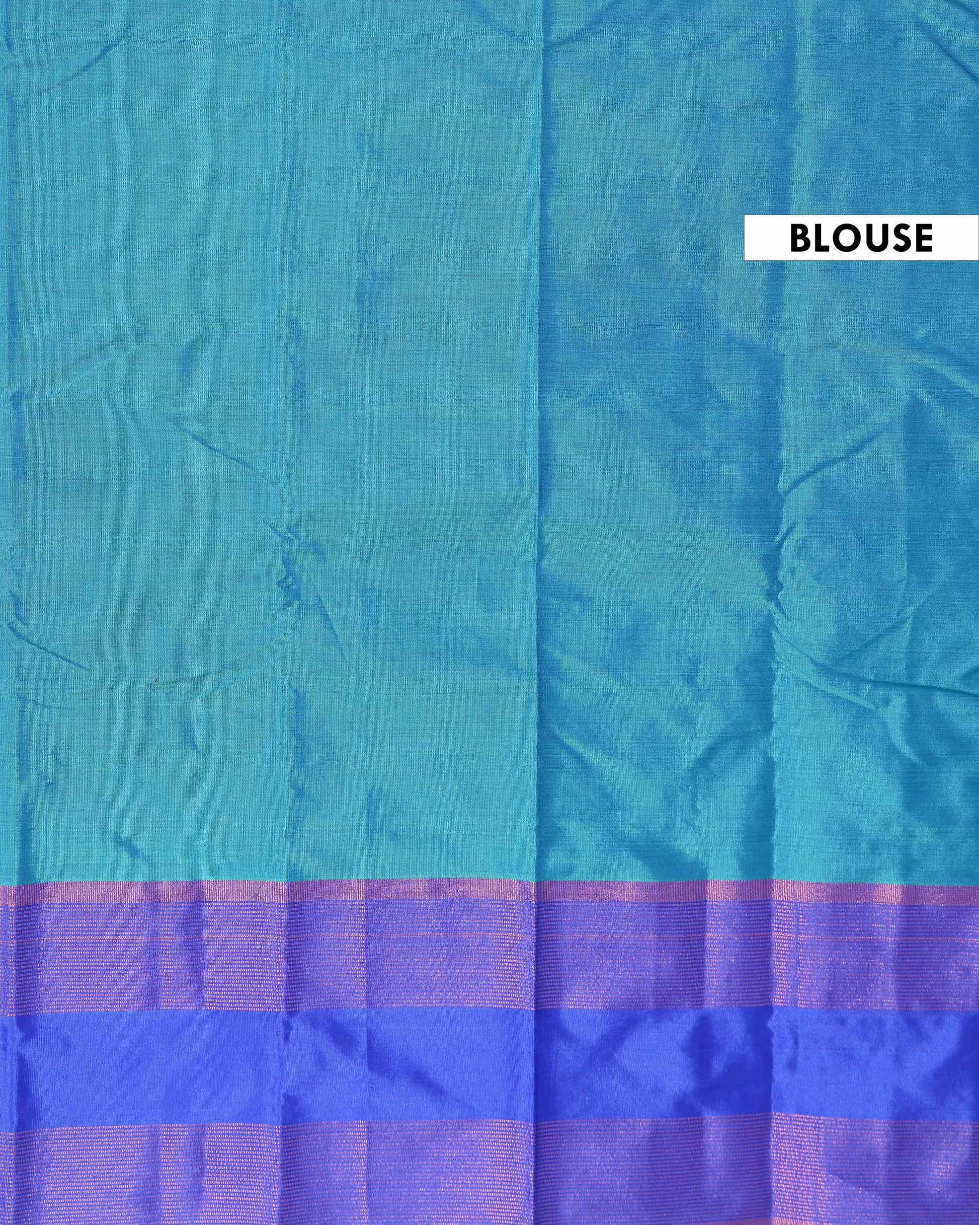 Handloom Woven Soft Silk Saree with Traditional Zari Border - Blue
