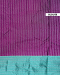 Handloom Zari Striped Soft Silk Saree with a Contrast Border - Purple