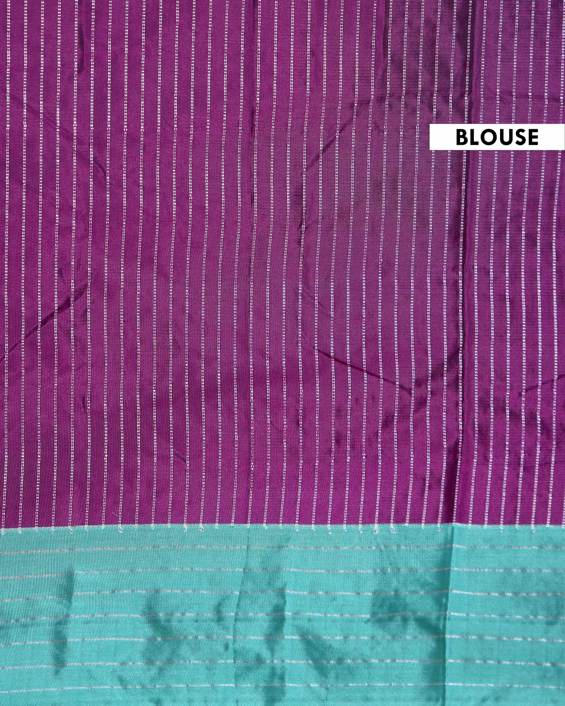 Handloom Zari Striped Soft Silk Saree with a Contrast Border - Purple