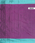 Handloom Zari Striped Soft Silk Saree with a Contrast Border - Purple