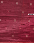 Handwoven Golden Zari Border Semi Silk Cotton Saree with Minimal Butta Weaves - Maroon