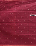 Handwoven Golden Zari Border Semi Silk Cotton Saree with Minimal Butta Weaves - Maroon