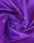 Handwoven Paithani Saree with Traditional Peacock Motif Pallu - Purple-Close