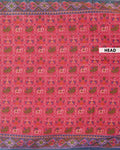 Handwoven Patola Semi-Silk Saree with Geometric and Floral Motifs - Pink-Head