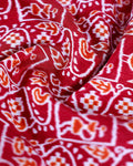 Handwoven Pochampally Ikkat Saree with Traditional Human and Leaf Motifs - Red