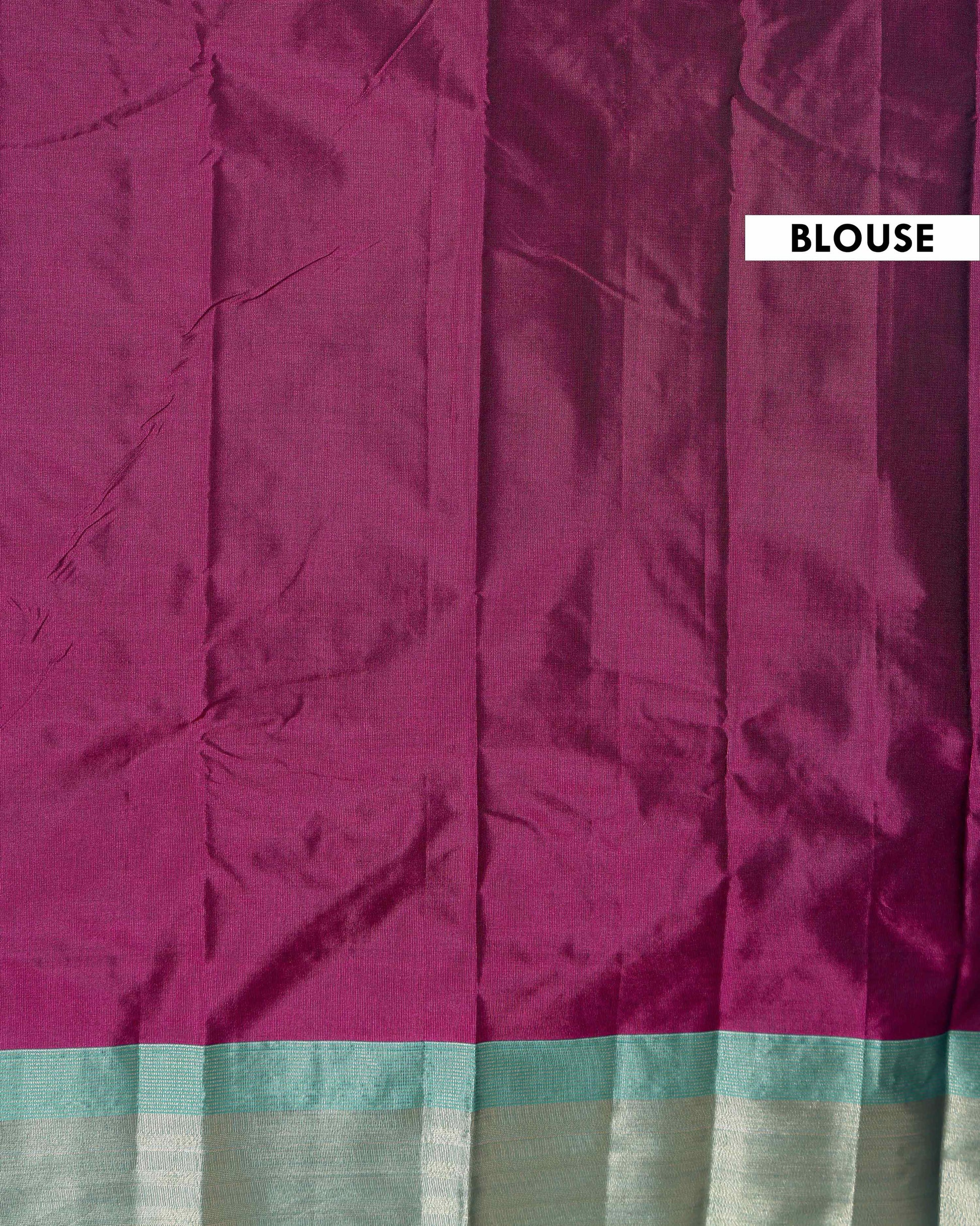 Handwoven Soft Silk Saree with Contrasting Zari Border and Pallu - Purple