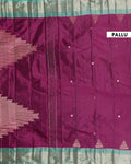 Handwoven Soft Silk Saree with Contrasting Zari Border and Pallu - Purple