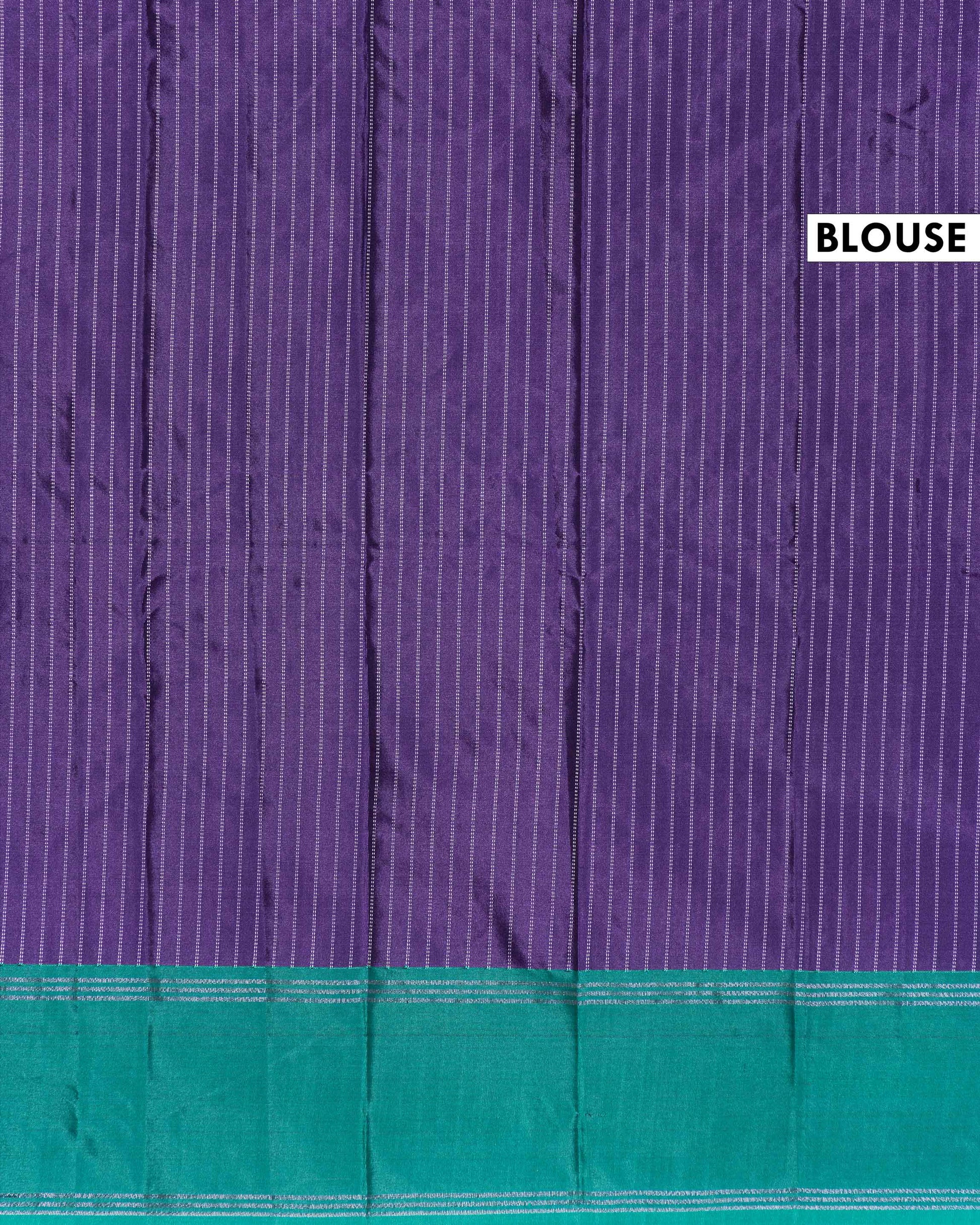 Handwoven Soft Silk Saree with Minimal Stripes and Elegant Traditional Border Detail - Purple