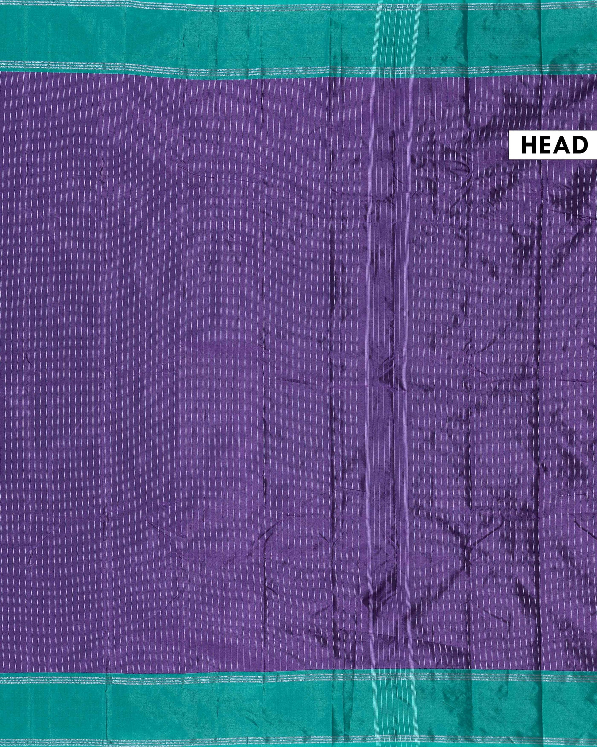 Handwoven Soft Silk Saree with Minimal Stripes and Elegant Traditional Border Detail - Purple