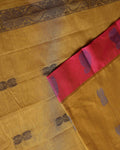 Handwoven Venkatagiri Cotton Saree with Classic Border and Lightweight Draping - Olive Green