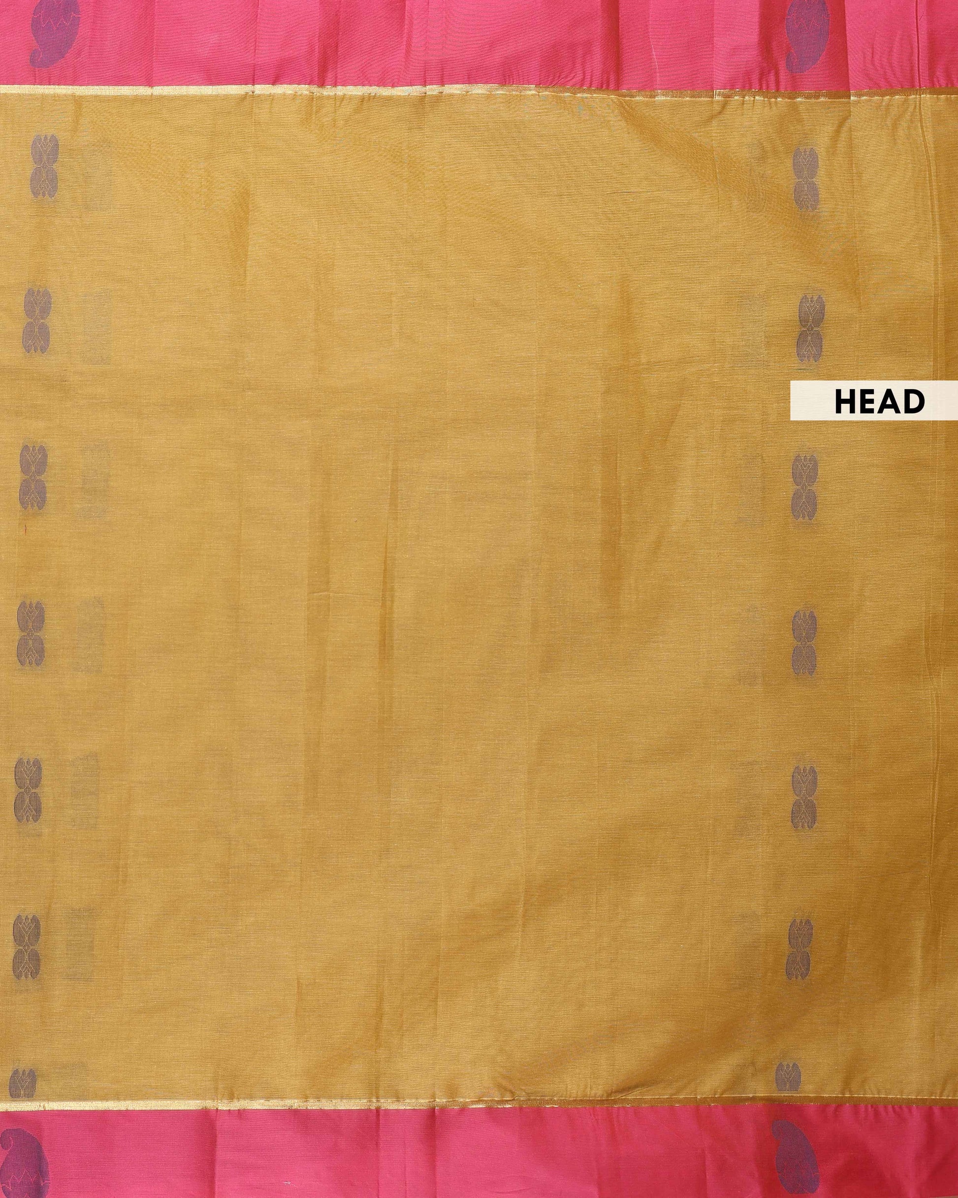 Handwoven Venkatagiri Cotton Saree with Classic Border and Lightweight Draping - Olive Green