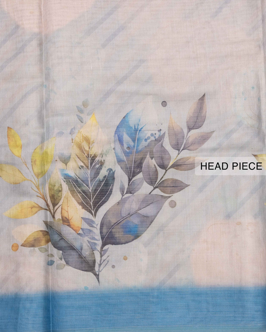 Ethnic Floral Printed Tissue Saree - Blue