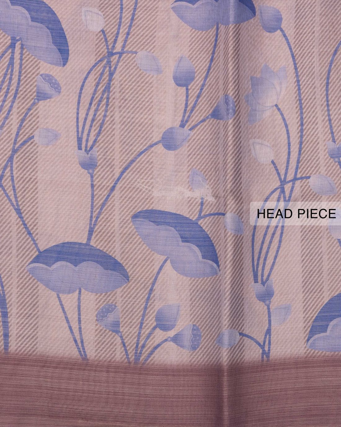 Ethnic Floral Design Tissue Saree - Brown