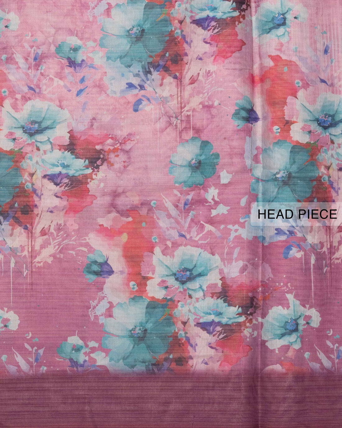 Ethnic Floral Printed Tissue Saree - Pink