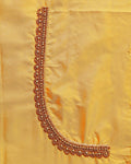 
Elegant Embroidered Designer Blouse Material with Intricate Bead and Thread Work - Yellow
