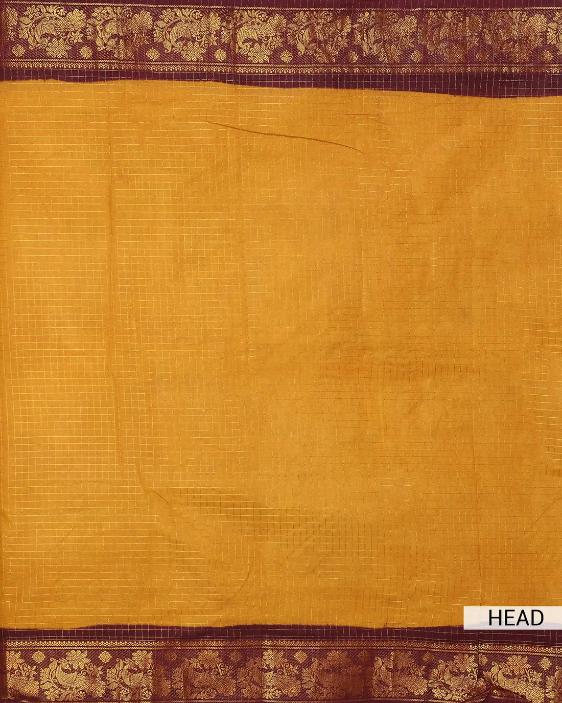 Mustard Yellow Sungudi Cotton Saree with Maroon Contrast and Antique Gold Zari Woven Floral Border