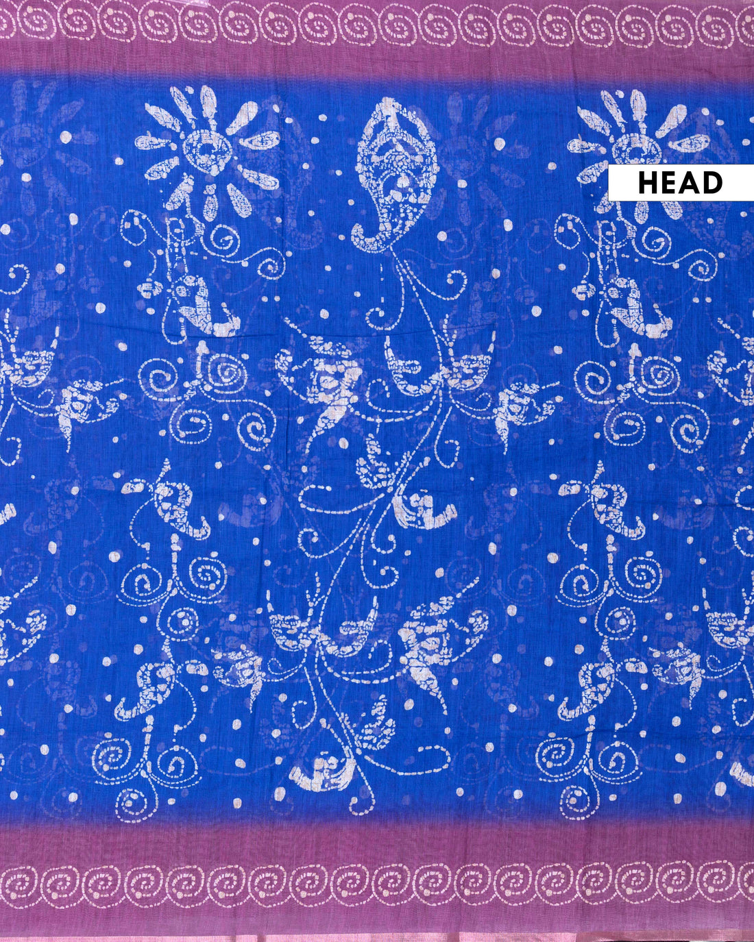 Elegant Linen Cotton Saree with Floral Prints - Blue