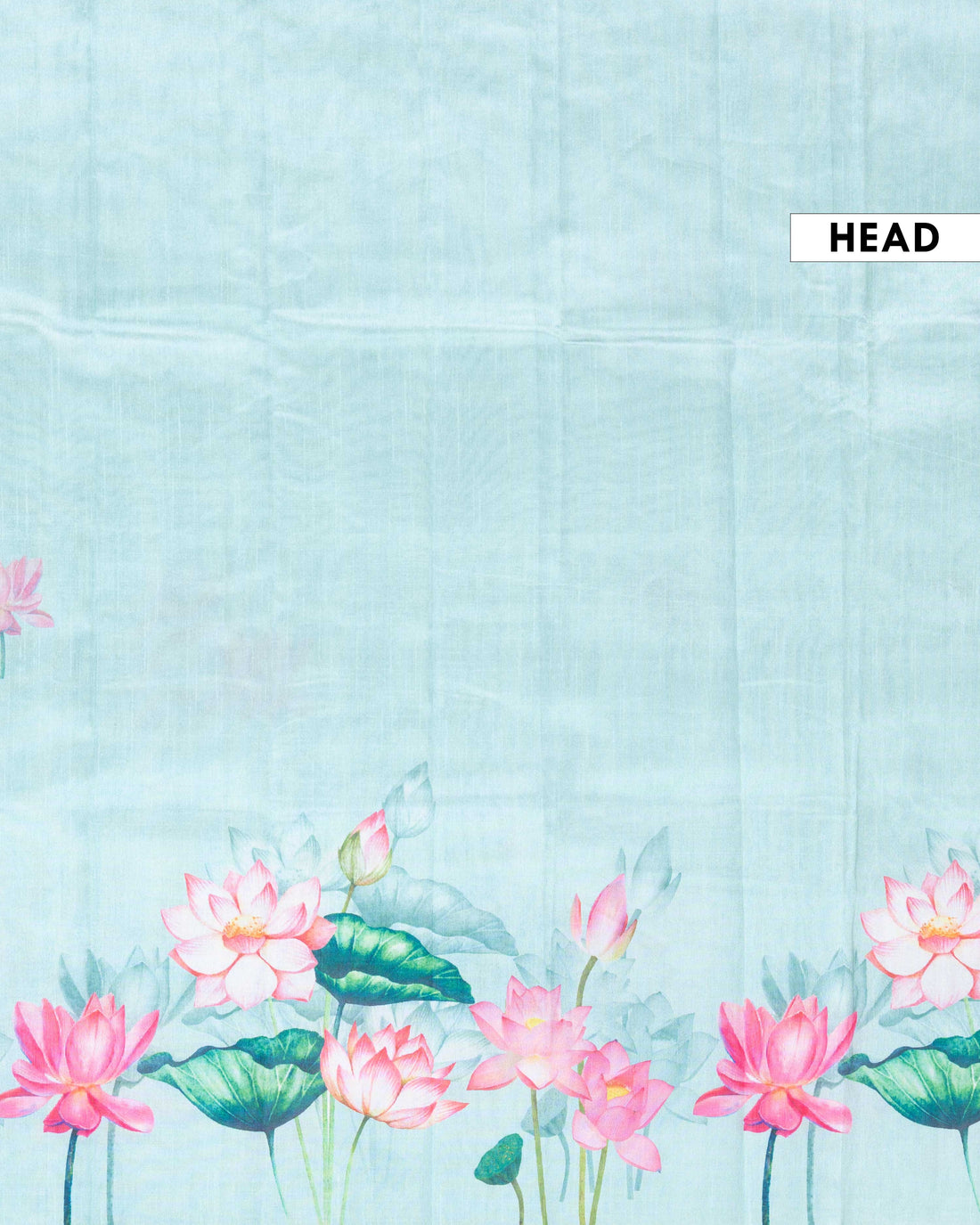 Printed Linen Cotton Saree with Floral Design - Green