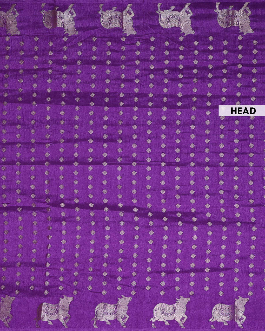 Elegant Semi Banarasi Saree with All over Silver Buti Motifs Pichwai Zari Woven Border - Purple