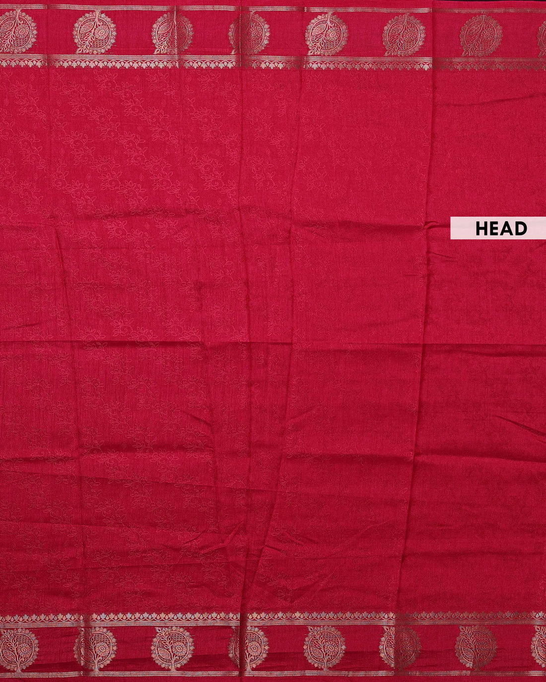 Classic Semi Banarasi Saree with All over Silver Buti Motifs Pichwai Zari Woven Border - Red