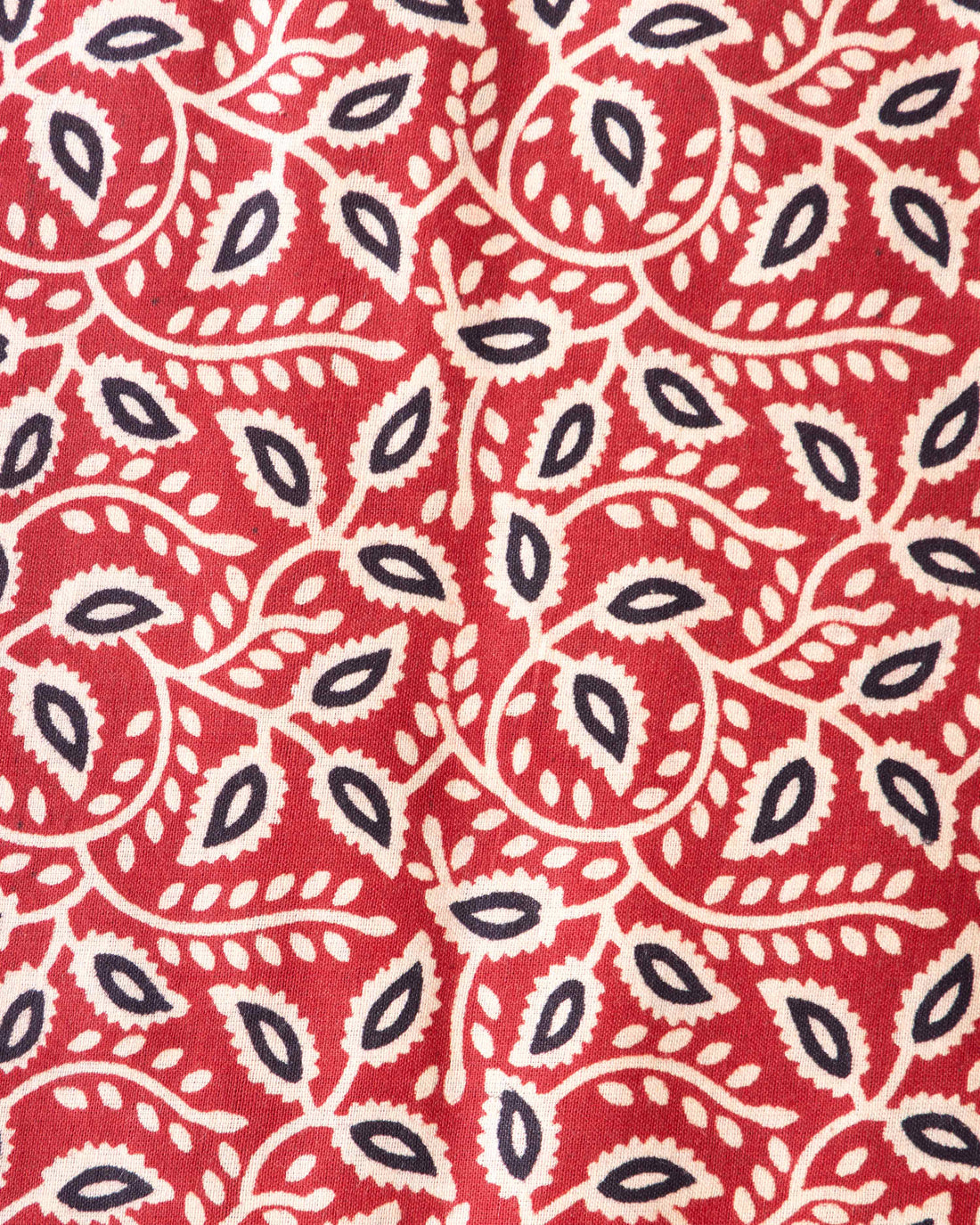 Women's Hand Block Printed Unstitched Blouse Material - Red