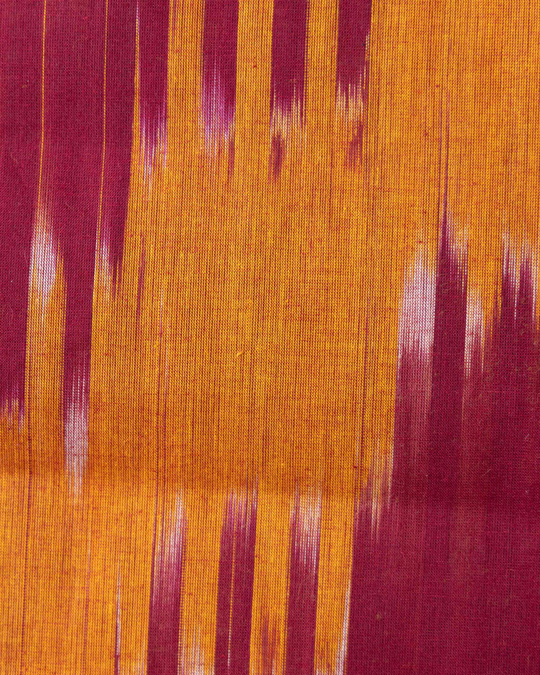 Women's Handloom Woven Ikkat Blouse Material - Orange