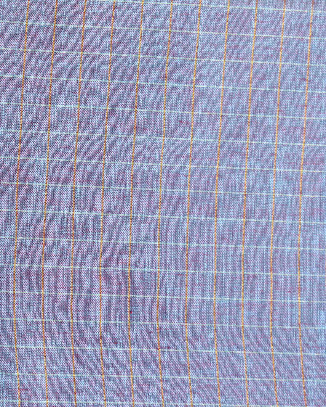 Women's Traditional Woven Checks 1 Meter Blouse Material - Light Blue