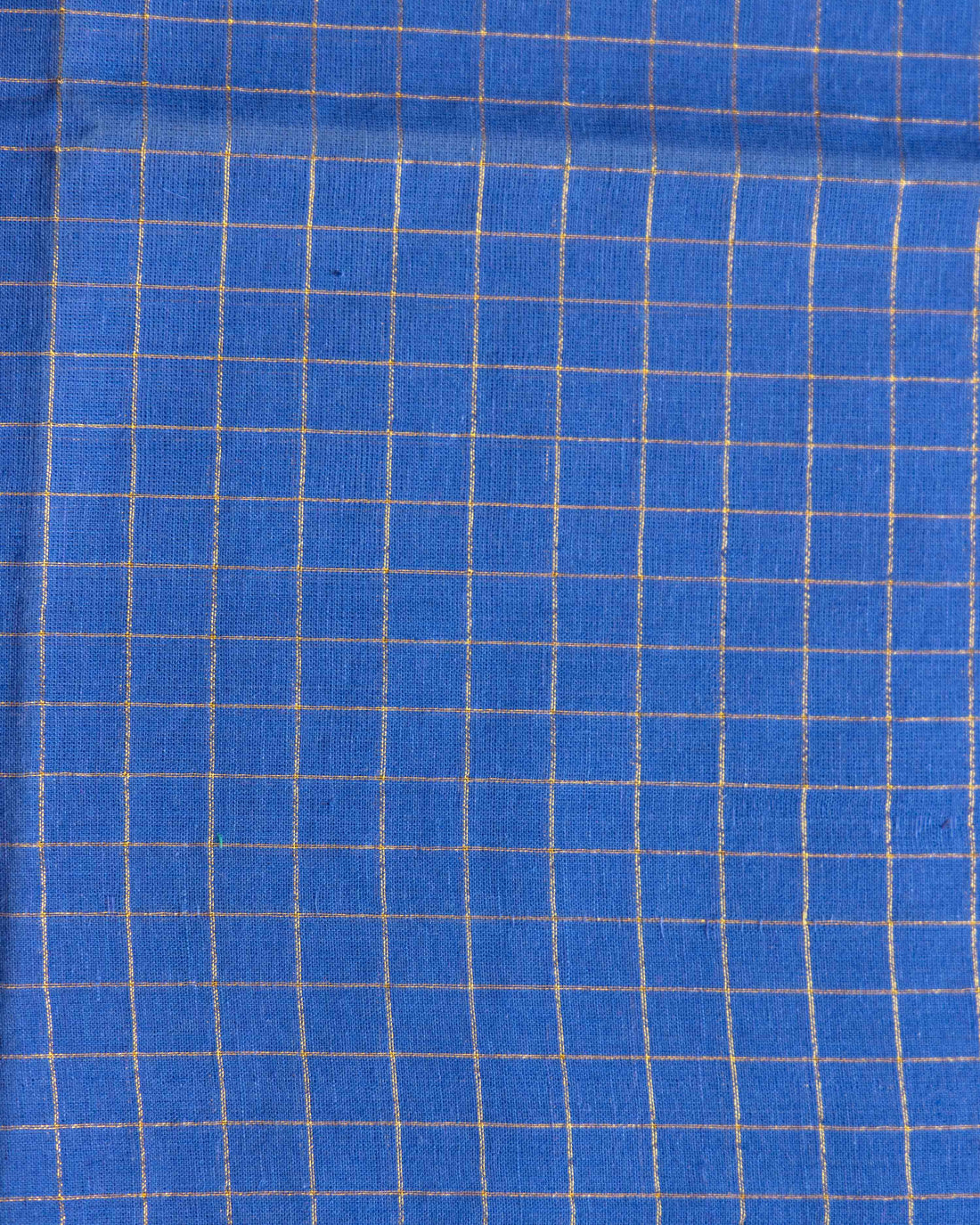 Women's Traditional Woven Checks Blouse Material - Blue