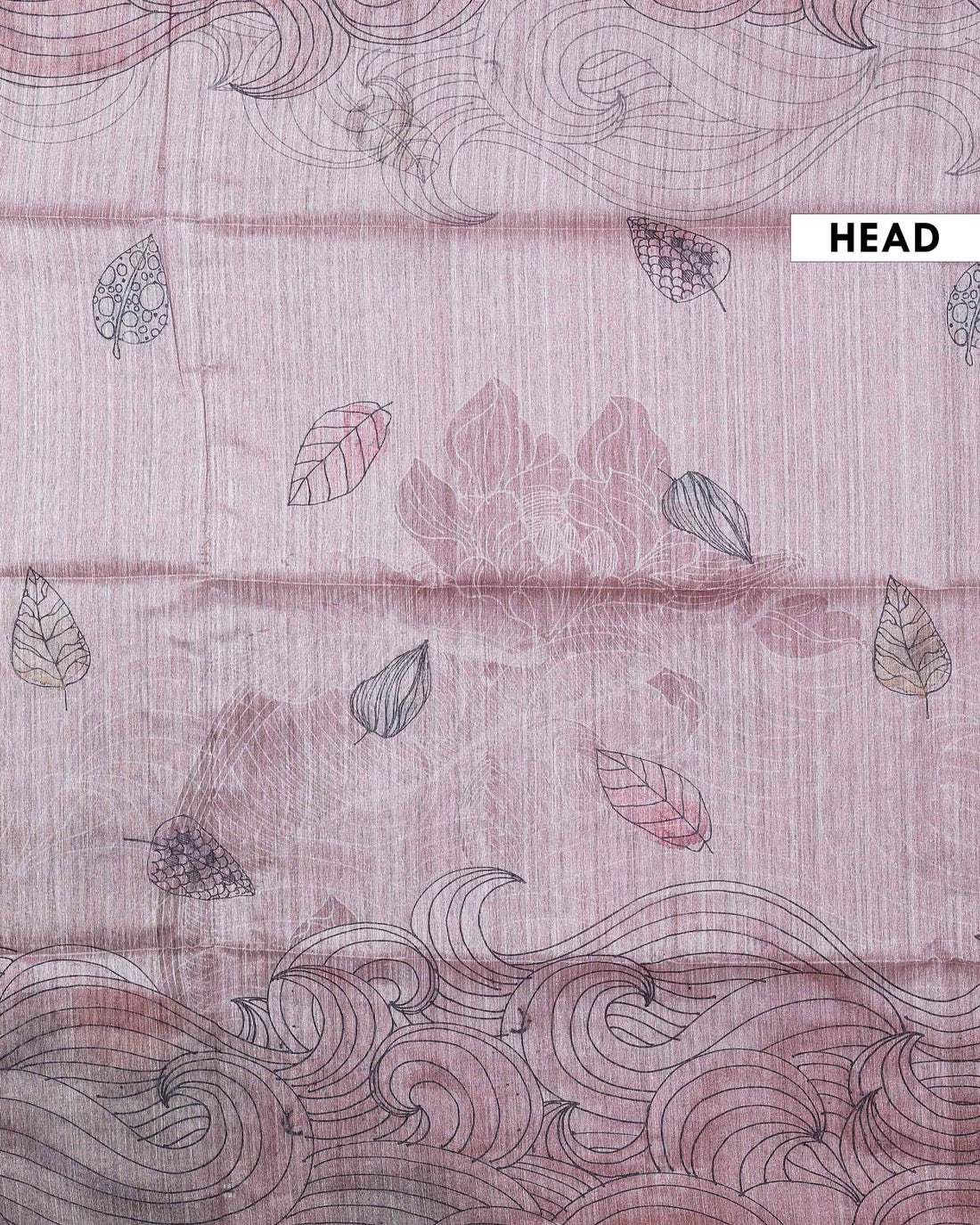 Elegant Semi Jute Saree with Soft Abstract Print and a Textured Woven Border - Pink