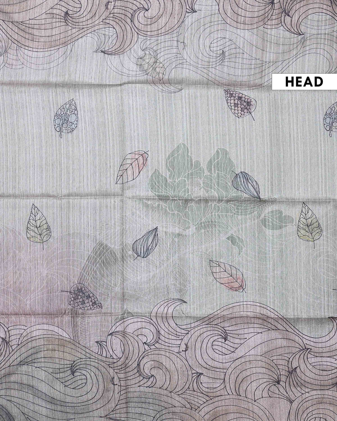 Elegant Semi Jute Saree with Soft Abstract Print and a Textured Woven Border - Green