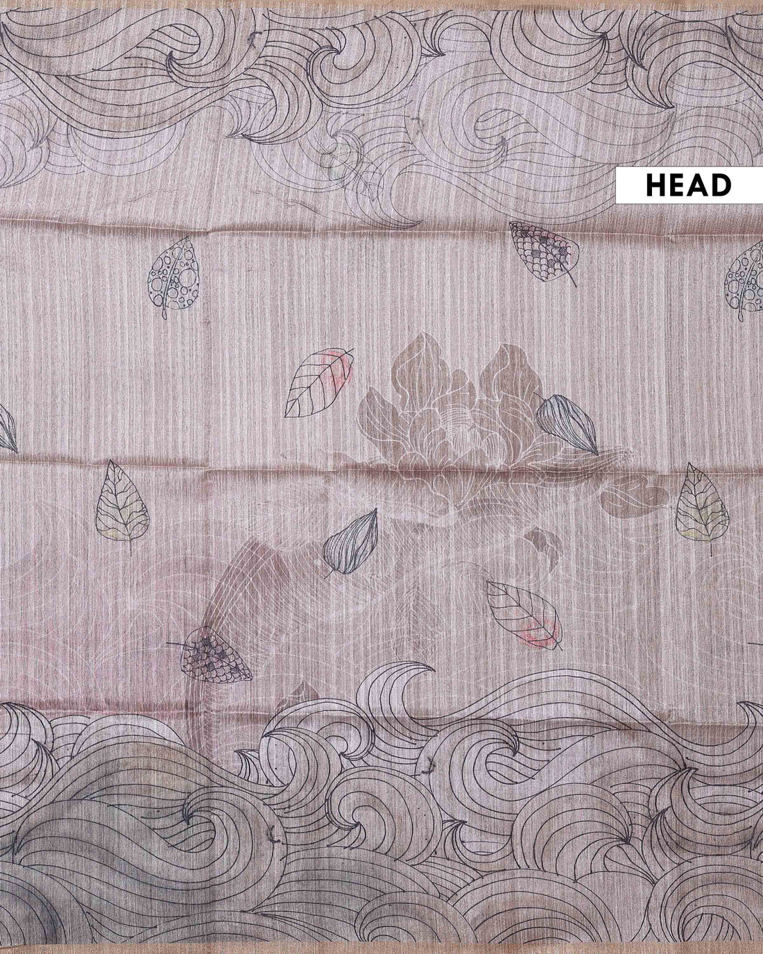 Elegant Semi Jute Saree with Soft Abstract Print and a Textured Woven Border - Dusty Pink