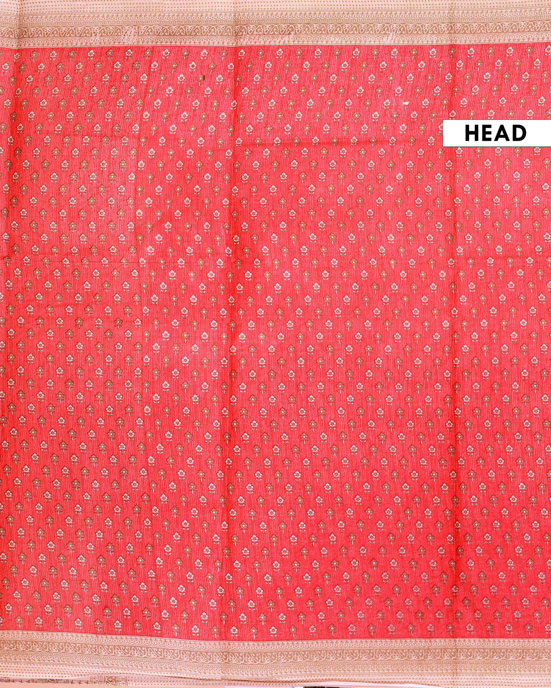 Elegant Floral Motif Voile Cotton Saree - Red