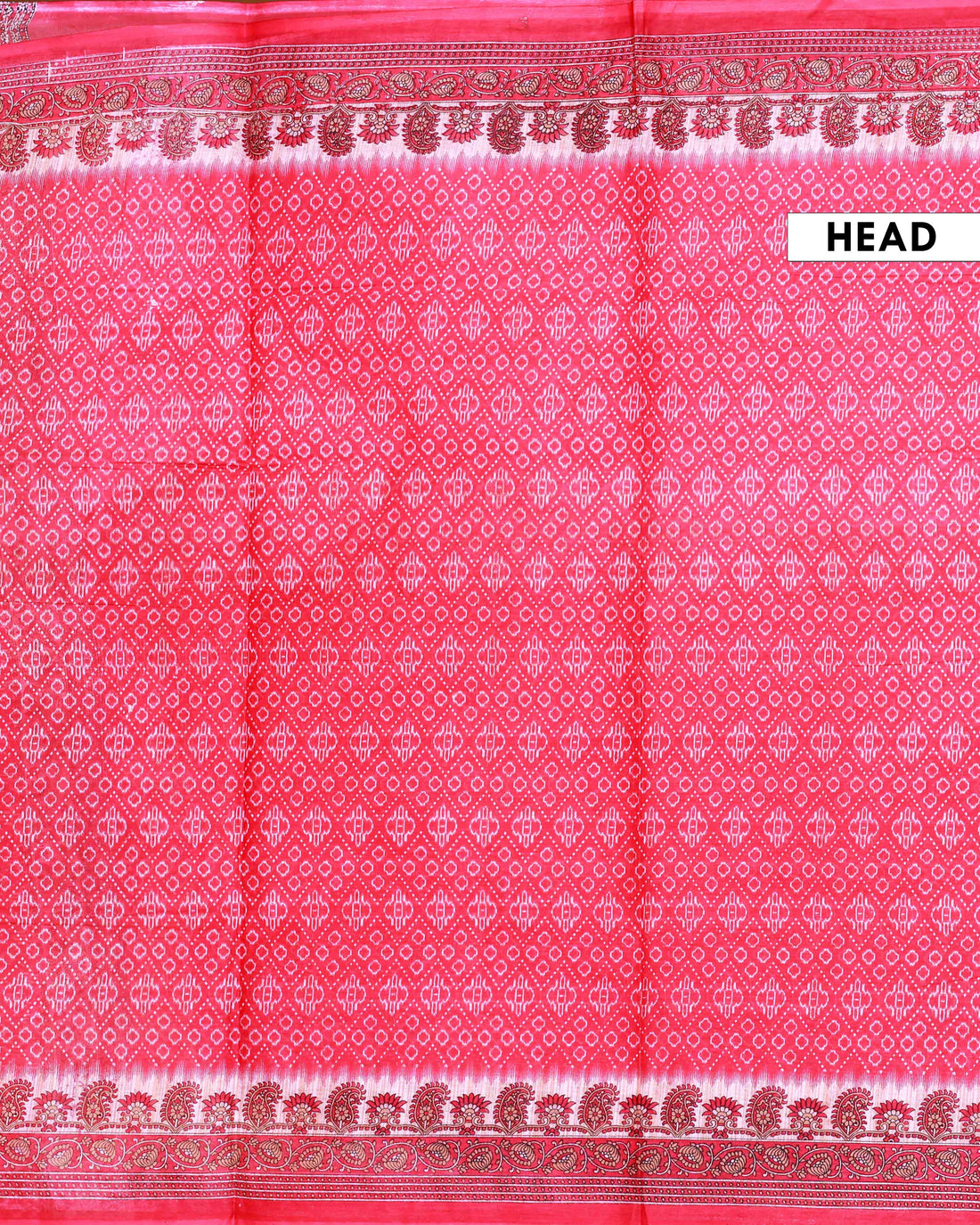 All-Over Floral Printed Voile Saree with Intricate Contrast Border – Red