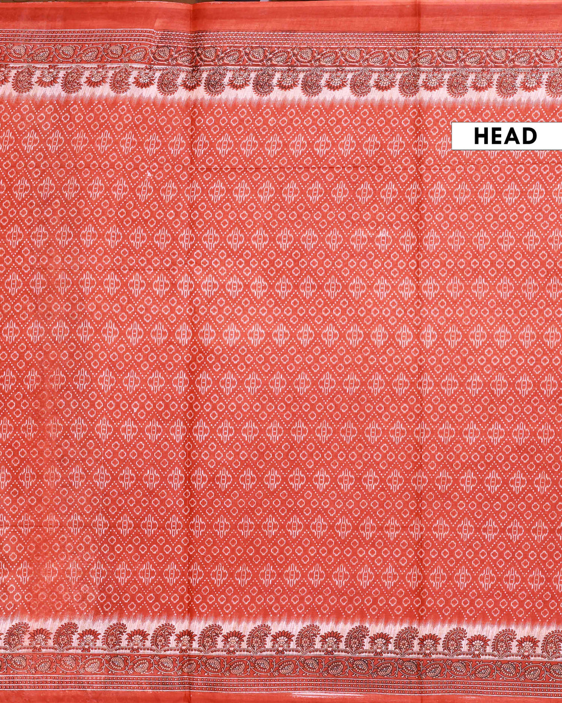 All-Over Floral Printed Voile Saree with Intricate Contrast Border – Light Red