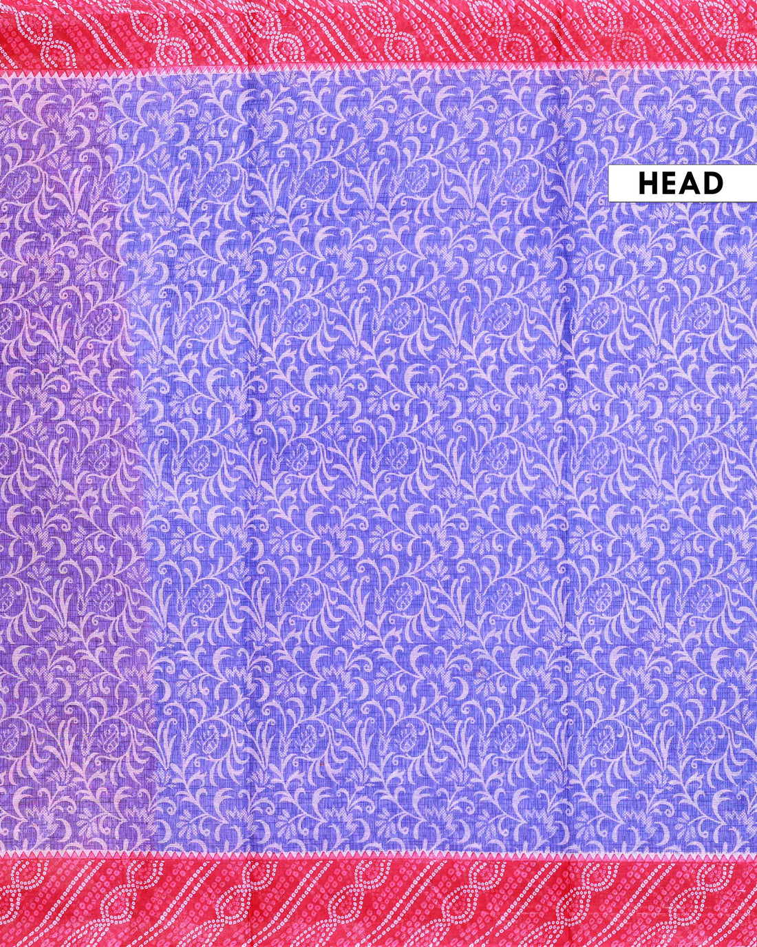 All-Over Floral Printed Voile Saree with Intricate Contrast Border – Blue