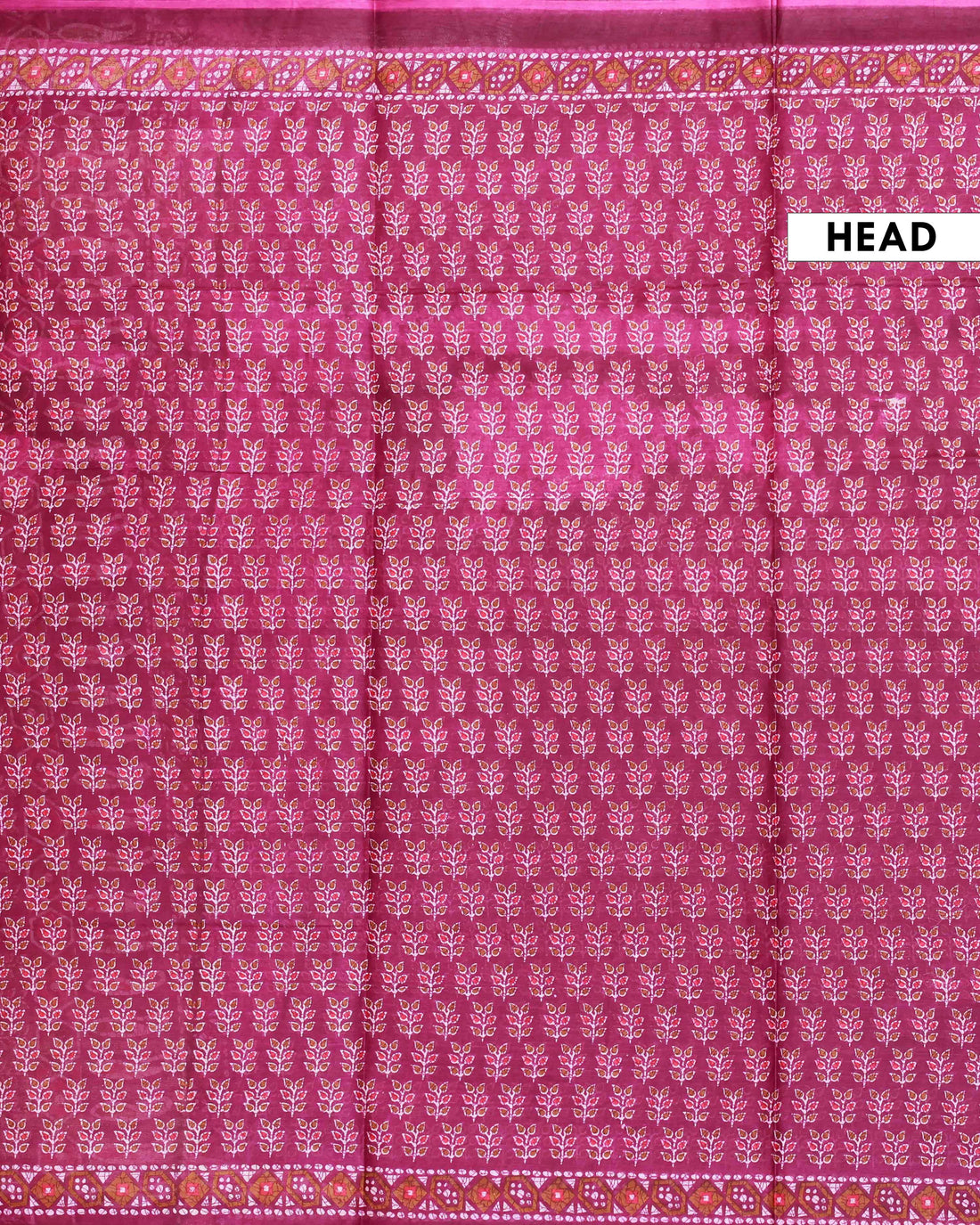 All-Over Floral Printed Voile Saree with Intricate Contrast Border – Purple