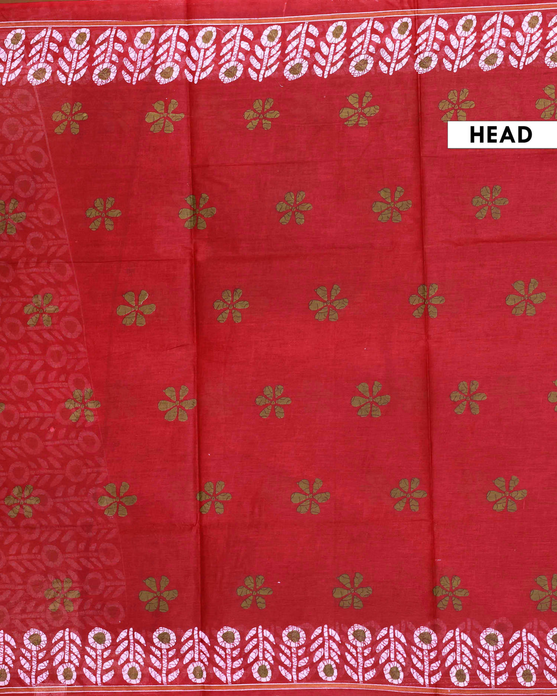 All-Over Floral Printed Voile Saree with Intricate Contrast Border – Red
