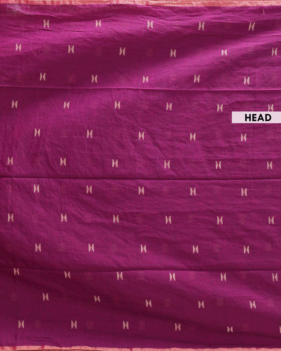 Handwoven Golden Zari Border Semi Silk Cotton Saree with Minimal Butta Weaves - Purple