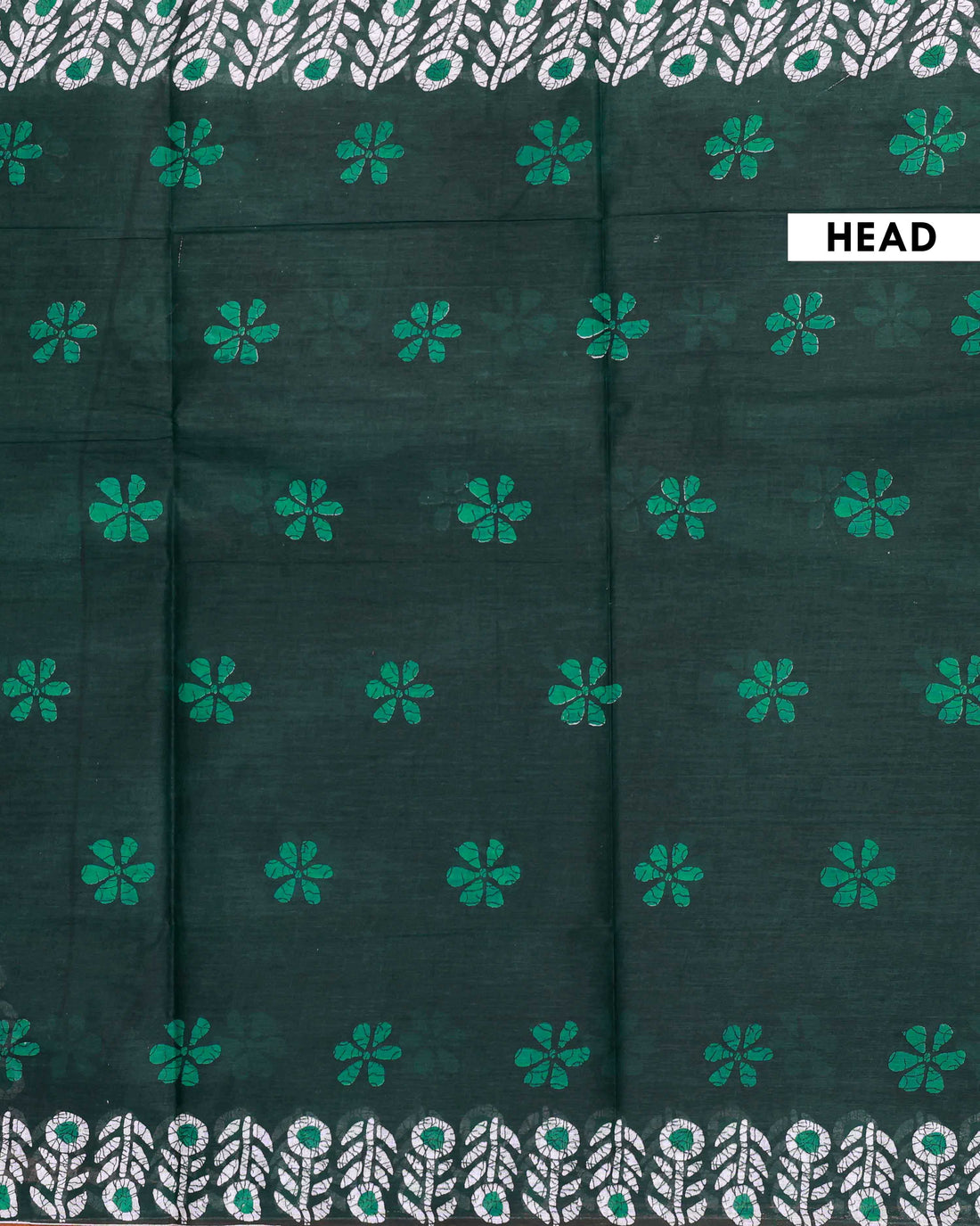 All-Over Floral Printed Voile Saree with Intricate Contrast Border – Green