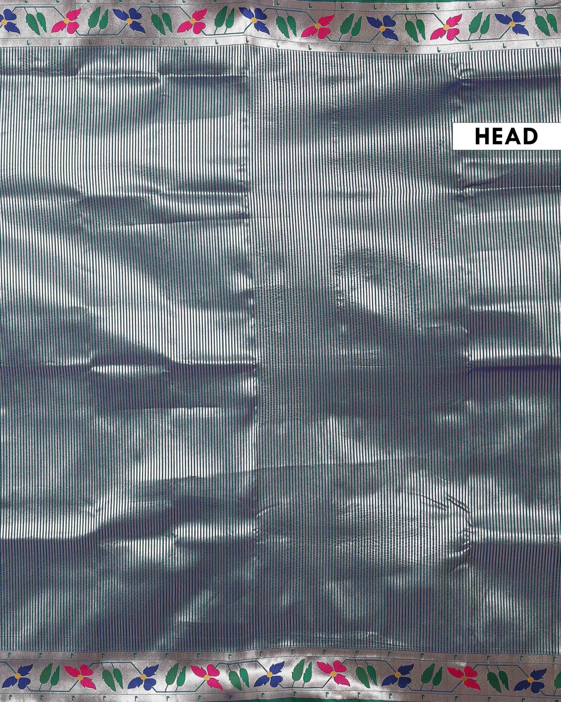 Elegant Paithani Saree with Signature Peacock Inspired Weave a Multicolour Floral Border and Rich Traditional Zari Finish - Teal