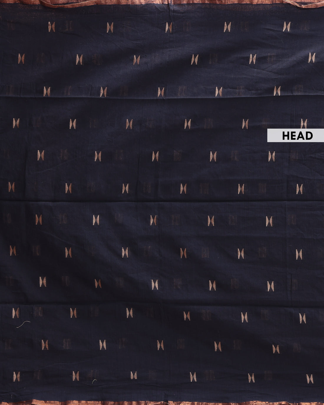 Traditional Semi Silk Cotton Saree Golden Zari Border and All-Over Thread Motifs - Navy Blue