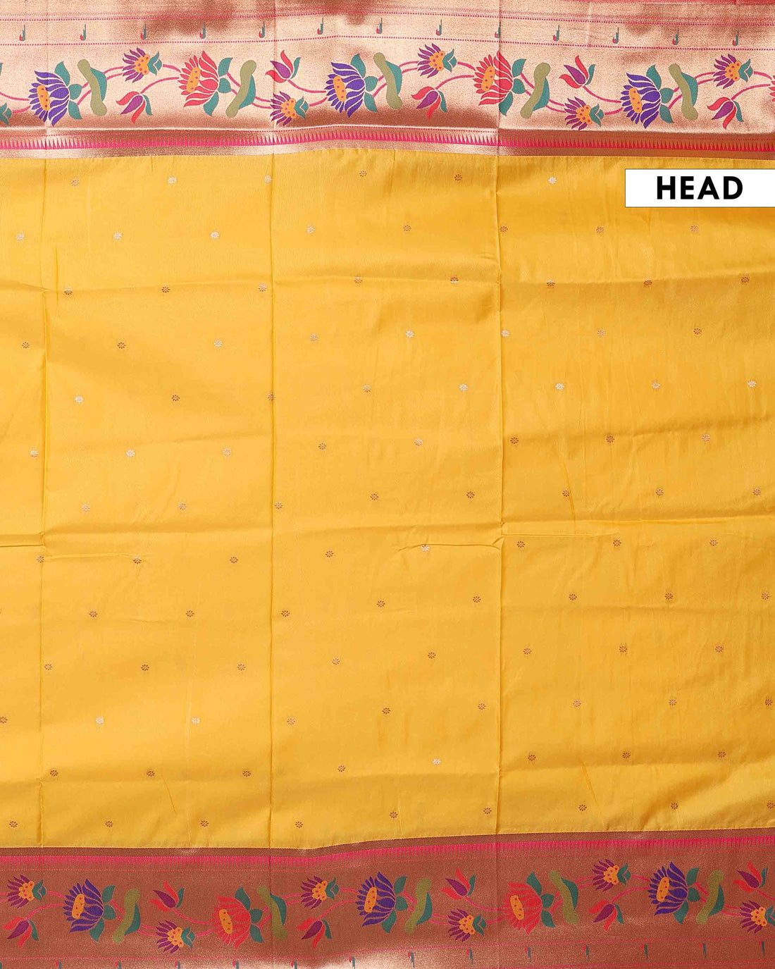 Elegant Paithani Saree with Traditional Lotus Motifs and Rich Zari Woven Border - Yellow