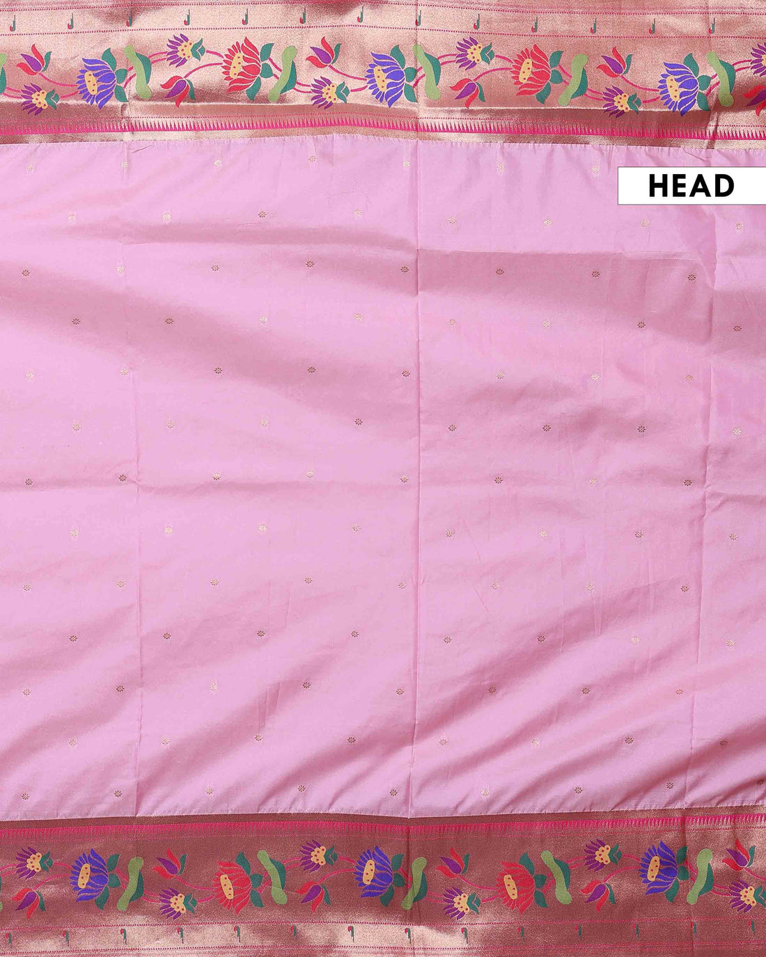 Elegant Paithani Saree with Traditional Lotus Motifs and Rich Zari Woven Border - Baby Pink